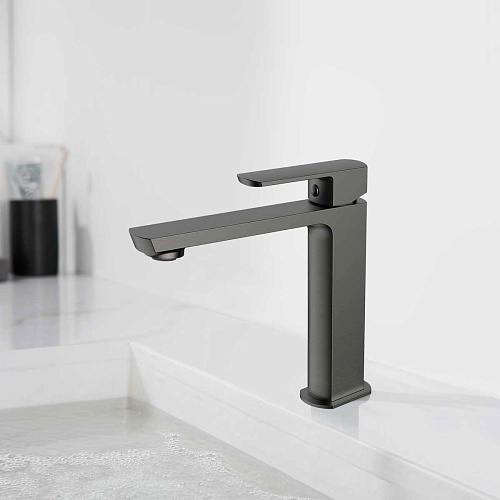 Смеситель Vincea VBF-1N1GM Next для раковины, вороненая сталь Смеситель Vincea VBF-1N1GM Next для раковины, вороненая сталь