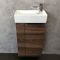 Тумба Comforty 00-00000834 Асти подвесная 40х22 см, с раковиной CREA P-UM-CRE40/1, дуб темно-коричневый