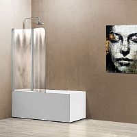Шторка на ванну Vincea VSB-12114CH-L, 114х140 см, профиль хром/стекло шиншилла, левая