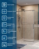 Душевой уголок BelBagno SOFT CLOSE-1 SOFT_CLOSE-1-AH-1-140/100-C-GM