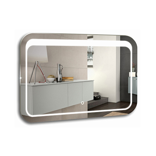 Зеркало Azario ФР-00001380 Стив подвесное, с подсветкой, 80х55 см, белое купить недорого в интернет-магазине Керамос