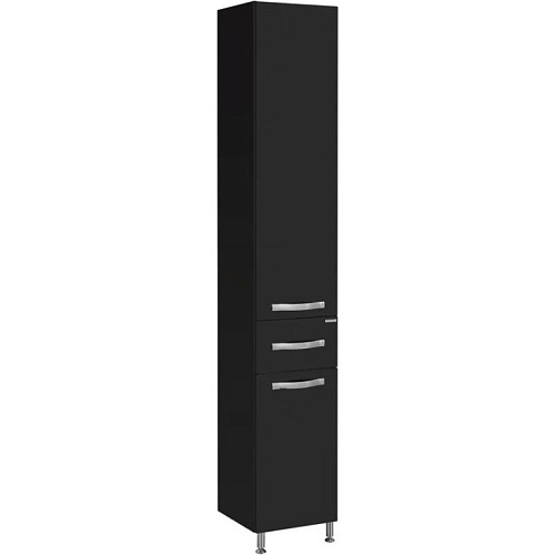 Шкаф - колонна Акватон 1A124303AA950 Ария Н 34х190 см, черный глянец/хром глянец снят с производства