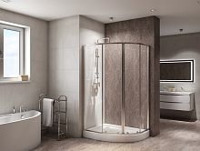 Душевой уголок BelBagno DUE-RH-2-120/80-C-Cr, 190х120х80 см, стекло прозрачное/профиль хром