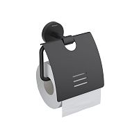 Бумагодержатель Aquatek AQ4609MB Бетта с крышкой, черный матовый Бумагодержатель Aquatek AQ4609MB Бетта с крышкой, черный матовый