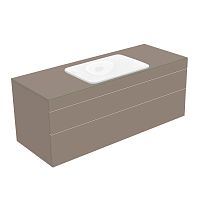 Тумба Keuco 31573170000 Edition 400 под умывальник 140х53.5 см, трюфель/стекло матовое трюфель