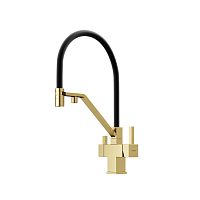 Смеситель Sancos SC4007BG Loro для кухни c возможностью подключения фильтра для воды, брашированное золото/черный Смеситель Sancos SC4007BG Loro для кухни c возможностью подключения фильтра для воды, брашированное золото/черный