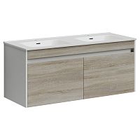 Тумба Sancos SM120-2E Smart под раковину 119х45 см, подвесная, дуб бардолино/белый Тумба Sancos SM120-2E Smart под раковину 119х45 см, подвесная, дуб бардолино/белый