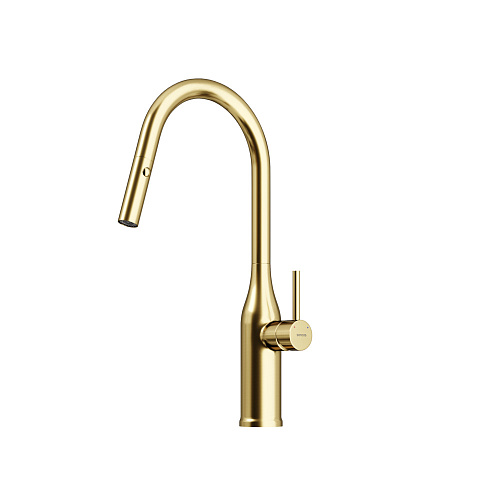 Смеситель Sancos SC4002BG Grand для кухни с вытяжным изливом, брашированное золото