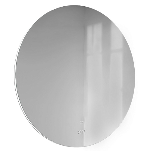 Зеркало Jorno Solo.02.77/W/RL Solo 77х77 см, с подсветкой и часами купить недорого в интернет-магазине Керамос
