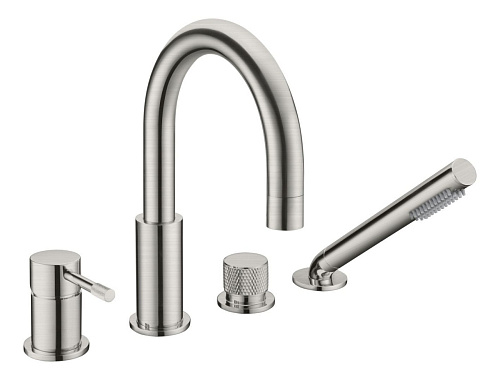 Смеситель врезной на борт ванны  Boheme UNO 460-NB никель