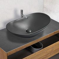 Раковина Vincea VBS-508MA керамическая, 61.5х36 см, накладная, антрацит матовый