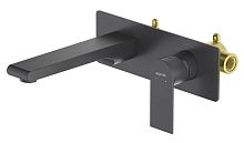 Смеситель Aquatek AQ1413MB Лира для раковины, настенный (внешняя и скрытая часть), черный матовый