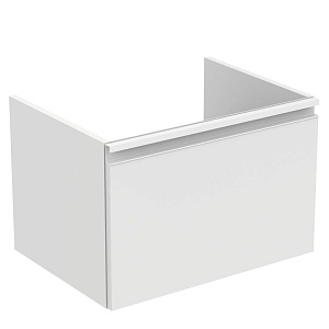 Тумба Ideal Standard T0046OV Tesi для раковины 60х44 см, подвесная, с ящиком, Gloss White (белый глянцевый/ручка - белый матовый)