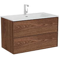 Тумба Vitra 67156 Metropol Edge с раковиной 100х53 см, подвесная, c 2 ящикамии, ореховое дерево