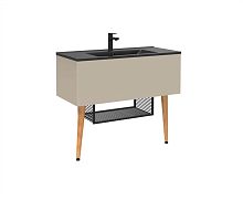 Тумба Creavit ZE0100.00.PZ+SU100.6 Zeon с раковиной 85х100 см, серый