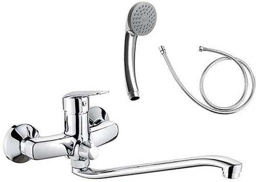 Смеситель Deante BMO_057M Boro для ванны с длинным изливом и душевым гарнитуром, хром Смеситель Deante BMO_057M Boro для ванны с длинным изливом и душевым гарнитуром, хром