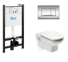 Сет инсталляция+унитаз+клавиша+сидение Roca Dama Senso 7893104090
