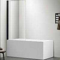 Шторка на ванну Aquatek AQ DEL SBA 08015BL 80 см, прозрачное стекло, профиль черный