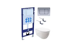 Комплект: Унитаз, Инсталляция, Кнопка смыва Aquatek Поларис SET AQUATEK ПОЛАРИС-032 4в1