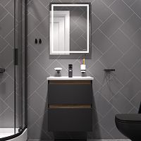 Комплект AM.PM BK85GO X-Joy: мебель для ванной 55 см, со смесителем и аксессуарами, черный/белый