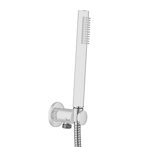 Ручной душ Cezares CZR-DEFA3-BIO с гибким шлангом 150 см, штуцером и держателем, исполнение Белый матовый