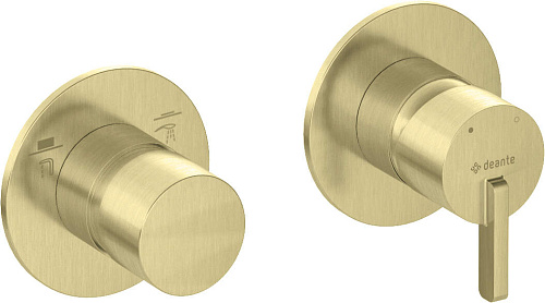 Смеситель Deante BQS_R46P Silia для душа встраиваемый, с переключателем на 2 положения Click-Clack, брашированное золото Смеситель Deante BQS_R46P Silia для душа встраиваемый, с переключателем на 2 положения Click-Clack, брашированное золото