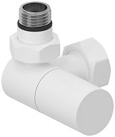 Вентиль Сунержа 30-1402-1234, 3D, левый, (цилиндр) G 1/2" НР х G 3/4" НГ, матовый белый
