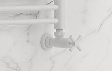 Вентиль Сунержа 30-1408-1234 угловой, (крест) G 1/2" НР х G 3/4" НГ, матовый белый