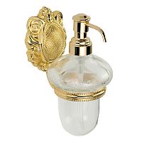 Дозатор Migliore 16684 Cleopatra жидкого мыла, стекло прозрачное с матовым декором/золото