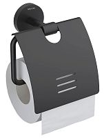 Бумагодержатель Aquatek AQ4609MB Бетта с крышкой, черный матовый