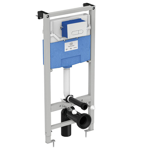 Комплект 2 в 1 Ideal Standard R0309AA Prosys 120 P: инсталляция для монтажа подвесных унитазов R027767 + пневматическая панель смыва Oleas™ P1 R0116AA, Chrome (хром)