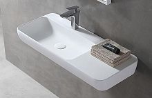 Раковина Vincea VWB-6S590MW из искусственного камня, 90х40 см, подвесная, белый матовый Раковина Vincea VWB-6S590MW из искусственного камня, 90х40 см, подвесная, белый матовый