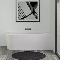 Knief 0100-277-L Wall Corner L Ванна в правый угол 180х80х60см, с щел. переливом, с компл. крепл.к стене, без сл-перелива, цвет бел