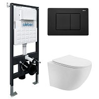 Инсталляция с подвесным унитазом Abber BEQUEM AC1100T-AC0105-AC0120MB Инсталляция с подвесным унитазом Abber BEQUEM AC1100T-AC0105-AC0120MB