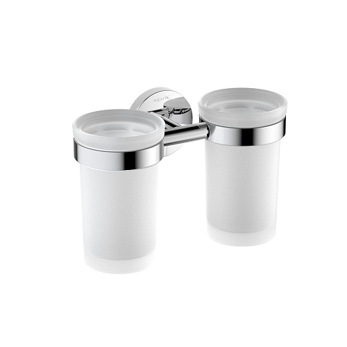 Стакан Aquatek AQ4117CR Европа с держателем двойной, хром - купить в Санкт-Петербурге, цена на Стакан Aquatek AQ4117CR Европа с держателем двойной, хром в интернет-магазине Керамос Стакан Aquatek AQ4117CR Европа с держателем двойной, хром купить недорого в интернет-магазине Керамос