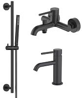 Комплект Aquatek AQ1330MB Европа для ванной Set 3 в 1 (AQ1310MB + AQ1340MB + AQ2012MB), черный матовый