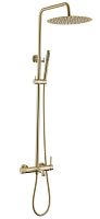 Душевая система Boheme 468-MG Uno со смесителем/верхним душем, латунь, золото матовое