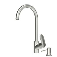 Смеситель AM.PM F8007D11 Like, для кухни с универсальным диспенсером, сатин