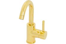 Смеситель Migliore 27981 Fortis Gold для раковины монокомандный, излив изогнут, ручка сбоку, золото