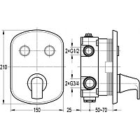 Смеситель термостатический для душа Cezares GLOBO GLOBO-F-VDIM2-TB-01