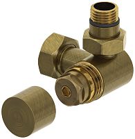 Вентиль Сунержа 05-1407-1234, 3D, правый, (под шестигранник) G 1/2" НР х G 3/4" НГ, состаренная бронза