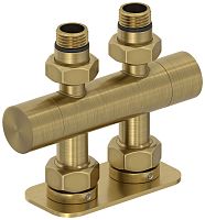 Вентиль Сунержа 051-1417-1234, 2х1/2" прямой скрытый-скрытый EU50, состаренная латунь