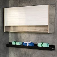 Шкаф Comforty 00-00000823 Клеон подвесной 115х55 см, дуб дымчатый/белый