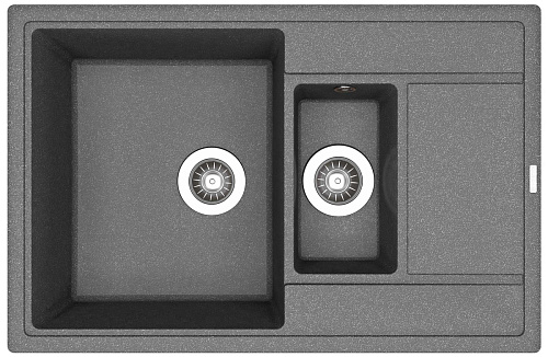 Мойка для кухни Florentina 20.250.D0780.102 Липси 78х51 см, с крылом, черная снят с производства