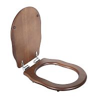 Сиденье TW collection TWBR74noce,cr Bristol для напольного унитаза, микролифт, орех,петли хром
