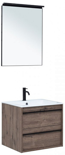 Комплект мебели Aquanet 00271952 Lino для ванной комнаты, темное дерево купить недорого в интернет-магазине Керамос