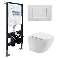 Инсталляция с подвесным унитазом Abber BEQUEM AC1100T-AC0105-AC0120MW Инсталляция с подвесным унитазом Abber BEQUEM AC1100T-AC0105-AC0120MW