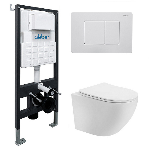 Инсталляция с подвесным унитазом Abber BEQUEM AC1100T-AC0105-AC0120MW