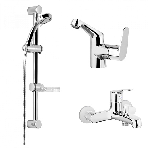 Набор смесителей Deante BUTB010M Tubo 3 в 1, хром Набор смесителей Deante BUTB010M Tubo 3 в 1, хром