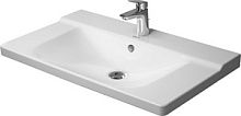Раковина Duravit 2332850030  P3 Comforts для мебели, с переливом, с 3 отв. под смеситель, вкл. заглушку для перелива, хром, 85x50 см, белая